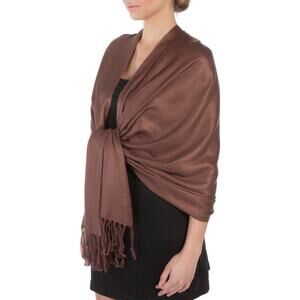NWOT Brown Pashmina Cashmere and Silk Shawl Scarf